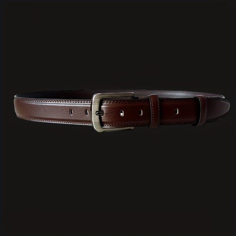 Classic Leather Formal Belt Single Pointed Buckle for Jeans Pants