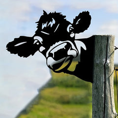 Cow Steel Silhouette Outdoor Garden Pendant Decoration