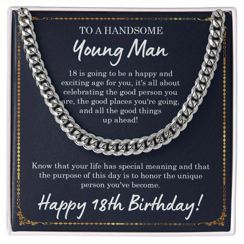Sentimenta Necklace With Message Card for 18th Birthday Boy