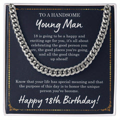 Sentimenta Necklace With Message Card for 18th Birthday Boy