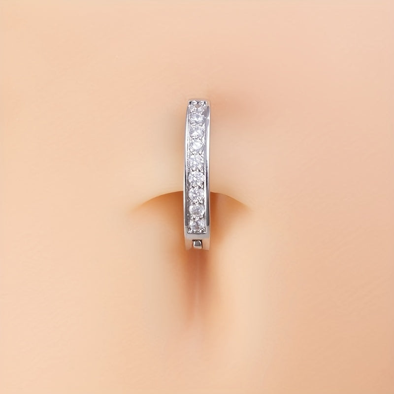 Zircon Curved Barbell Belly Button Ring