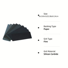 Sandpaper Set - Assorted Grits 60-3000, 42 Sheets