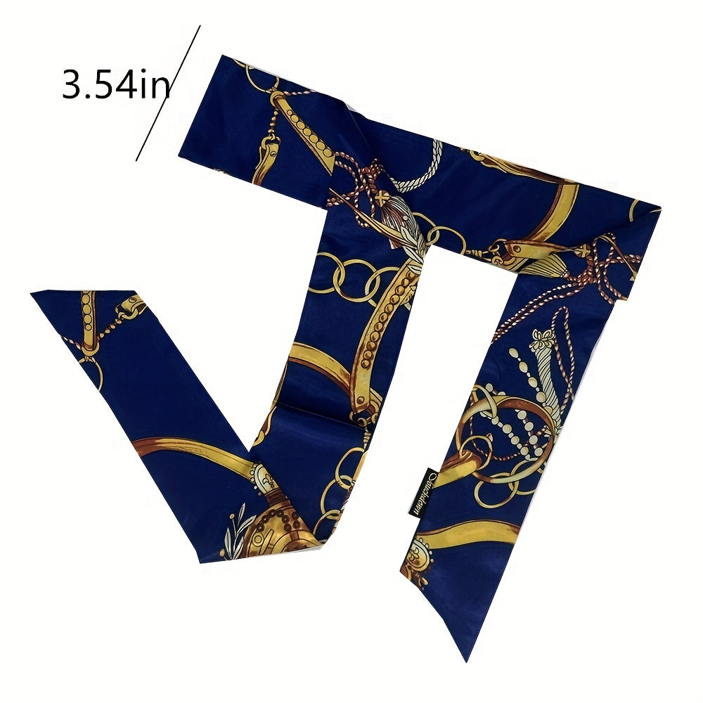 Vintage Silk Neck Scarf Long Thin Hair Band