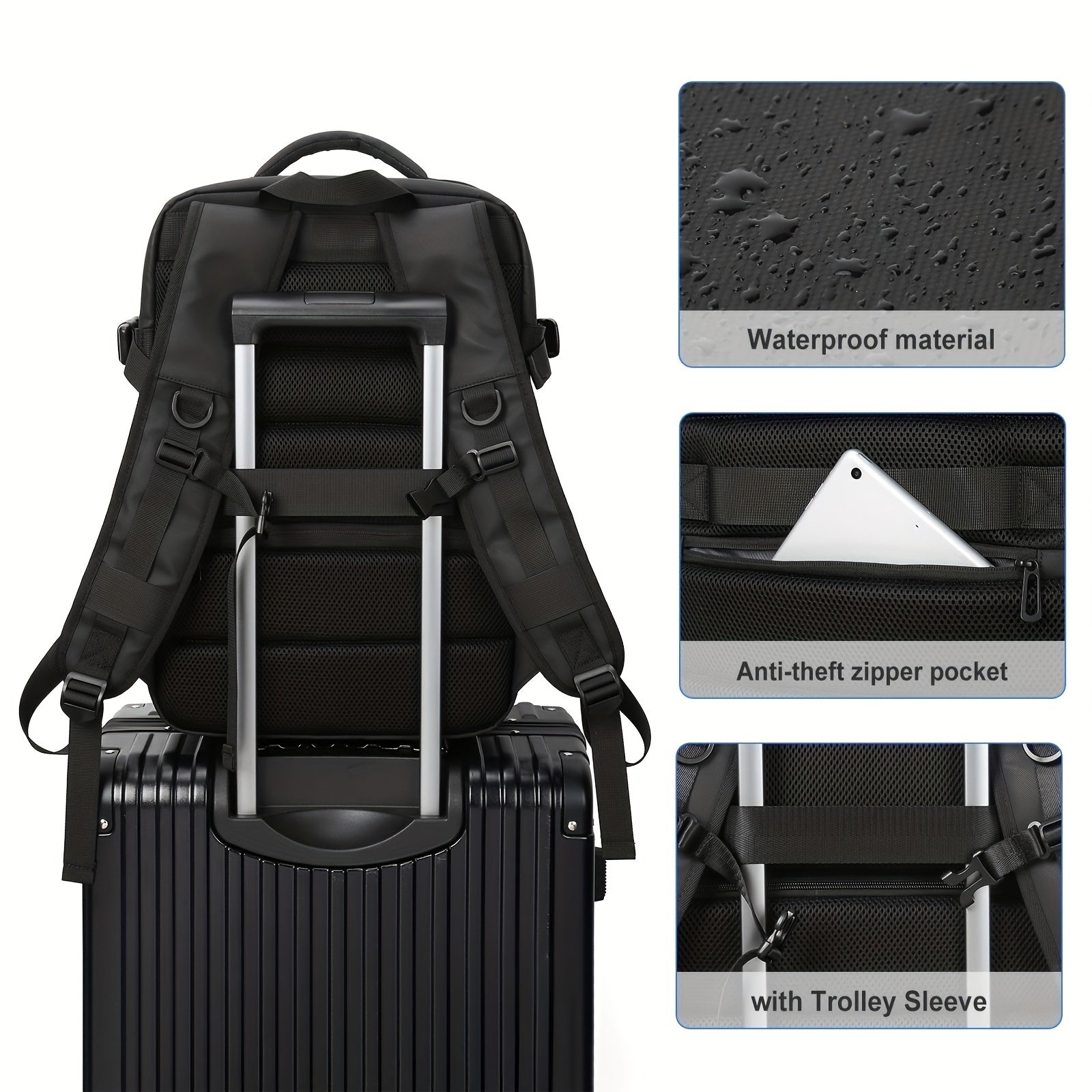 Compartment Travel Backpack Business Trip Luggage Bag Large Capacity