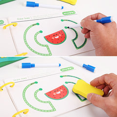 16pcs Stroke Control Practice Cards Dot to Dot Drawing & Tracing Games