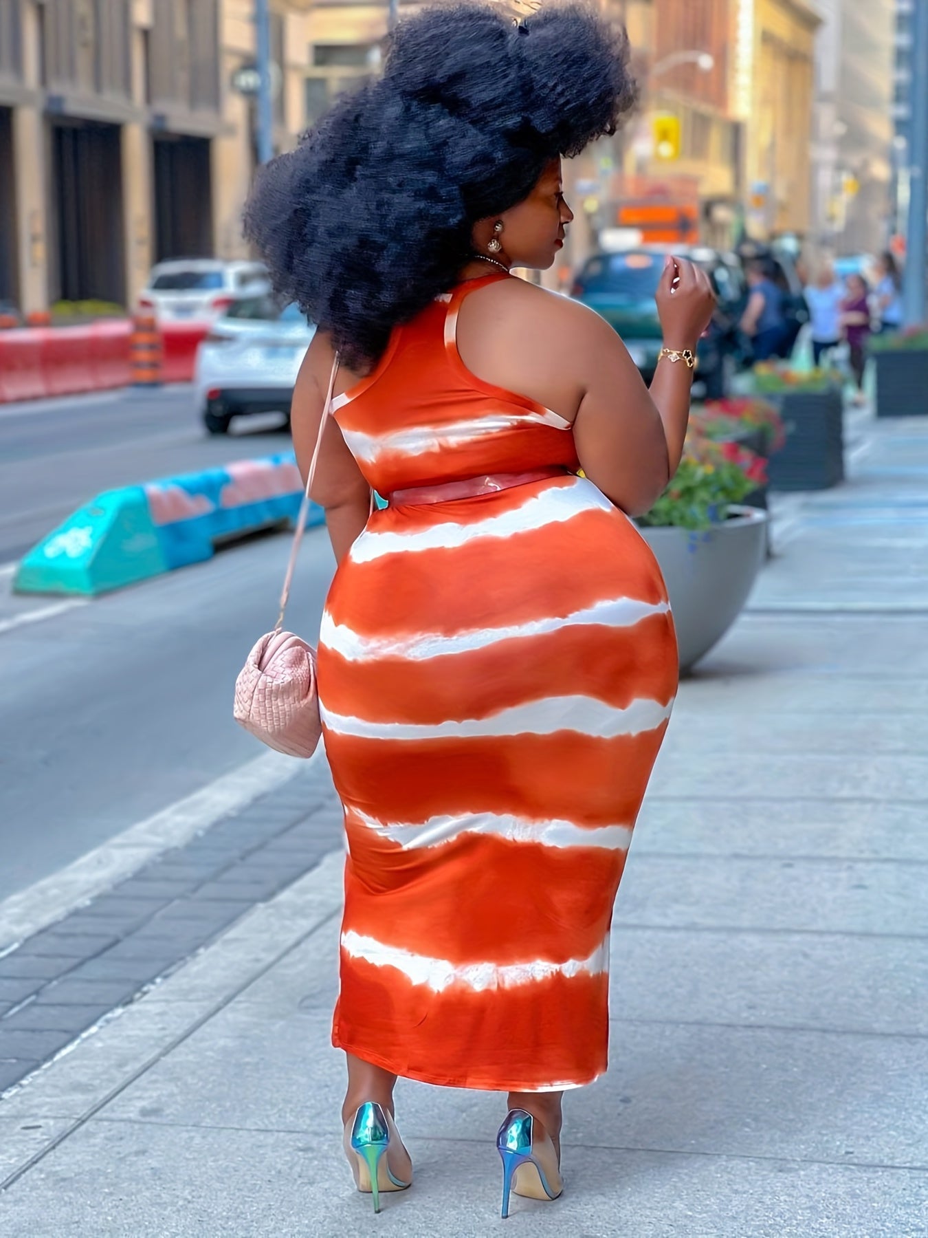 Tie Dye Bodycon Midi Cami Dress