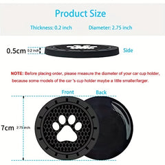 Car Cup Holder Coasters Dog Paw Anti Slip Silicone Coaster