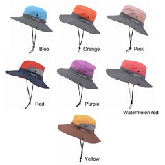 UV Protection Sun Hat with Wide Brim and Ponytail Hole