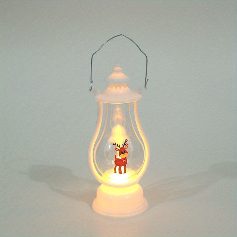 Vintage Santa Snowman Deer Lantern LED Night Light for Parties
