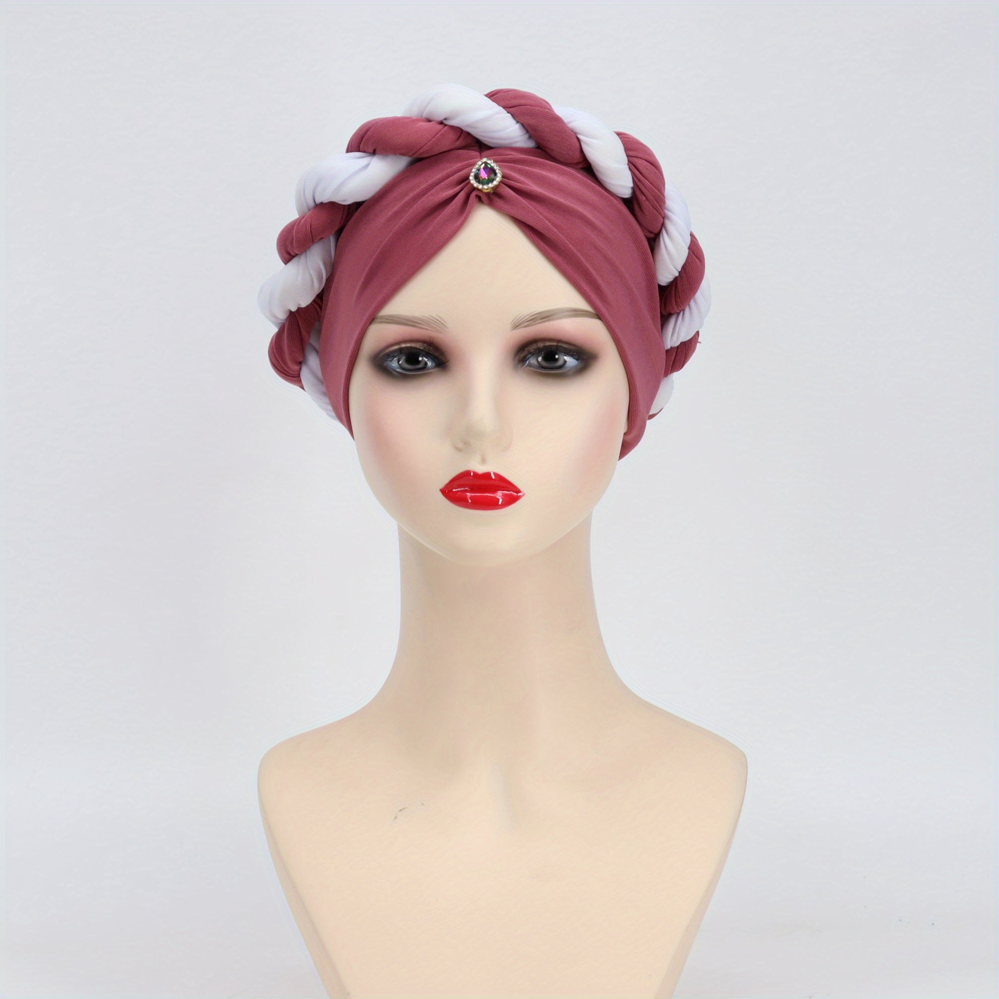Crystal Pendant Turban Cap Elastic Head Wrap Ramadan Head Scarf