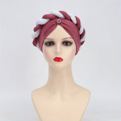 Crystal Pendant Turban Cap Elastic Head Wrap Ramadan Head Scarf