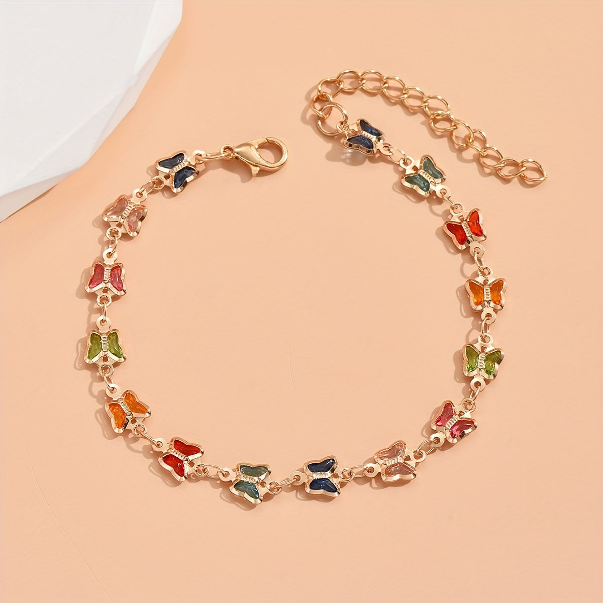 Colorful Butterfly Rhinestone Anklet for Girls