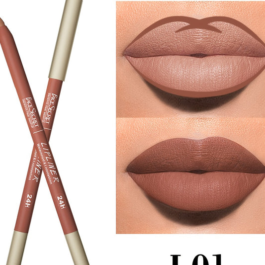 Waterproof Lip Liner: High Pigment, Smooth Texture, Matte Finish
