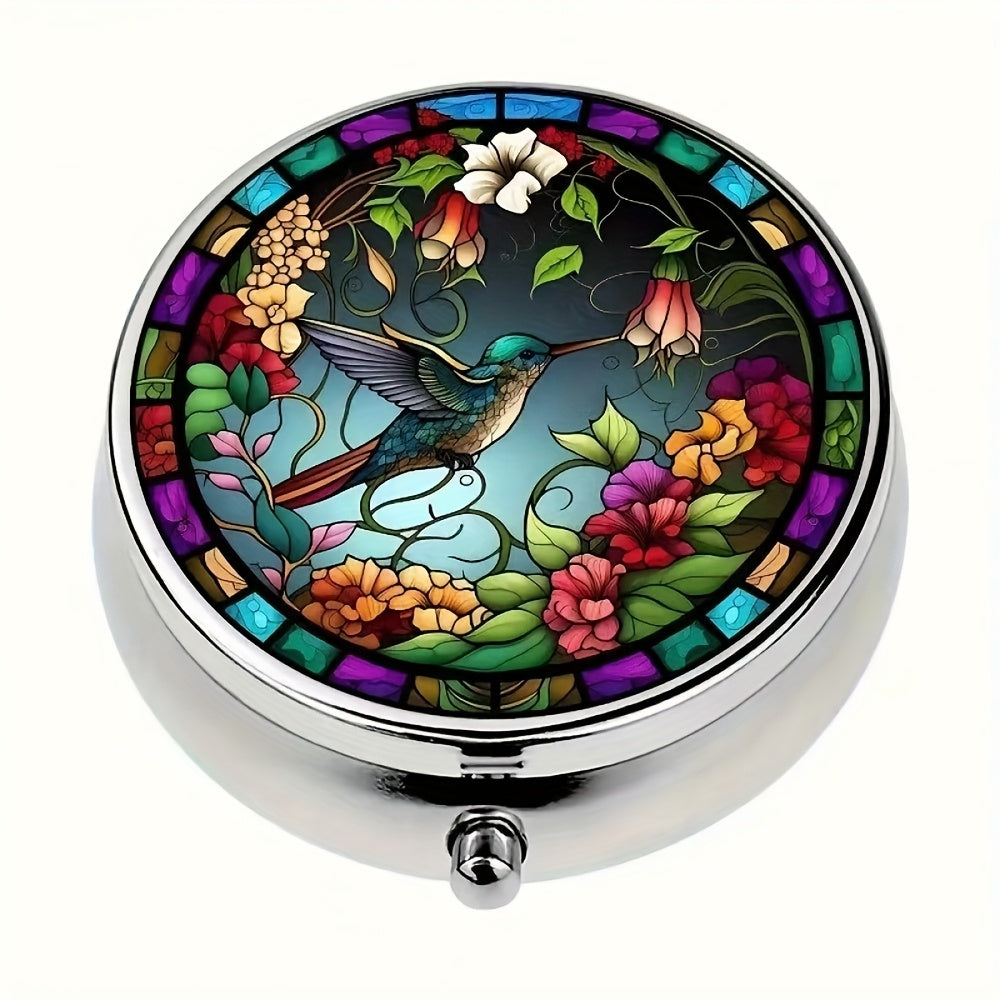 Dragonfly Pill Organizer Metal Medicine Case Waterproof Pocket Size for Travel