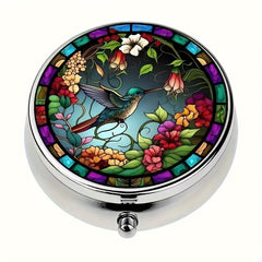 Dragonfly Pill Organizer Metal Medicine Case Waterproof Pocket Size for Travel