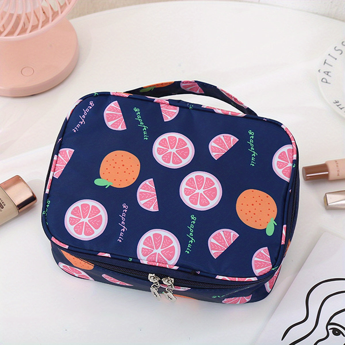 Cartoon Pattern Cube Travel Cosmetics Wash Bag Lightweight Storage Organizer