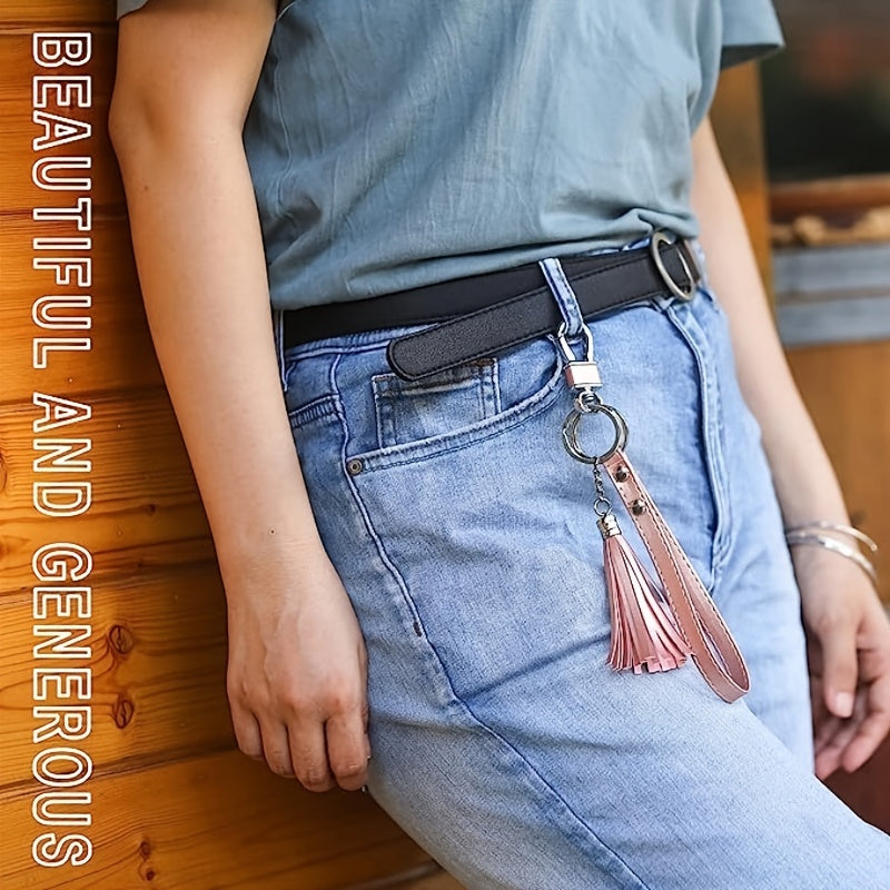 PU Leather Keychain Phone Lanyard Wristlet Strap Cord with Tassel
