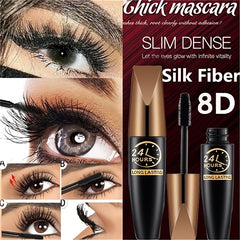 Waterproof Silk Fiber Lash Mascara Thickens, Lengthens & Curls Eyelashes