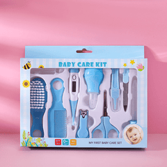 10pcs Baby Care Kit Thermometer Nasal Inhaler Safety Nail Clippers Comb Brush