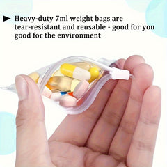 10pcs Travel Pill Pouch Bags Zippered Pouch Set Reusable Baggies