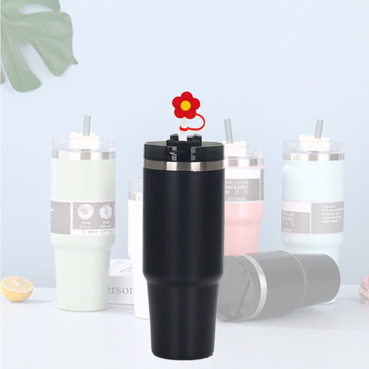 Silicone Flower Straw Lid Set - Reusable Dustproof Plug