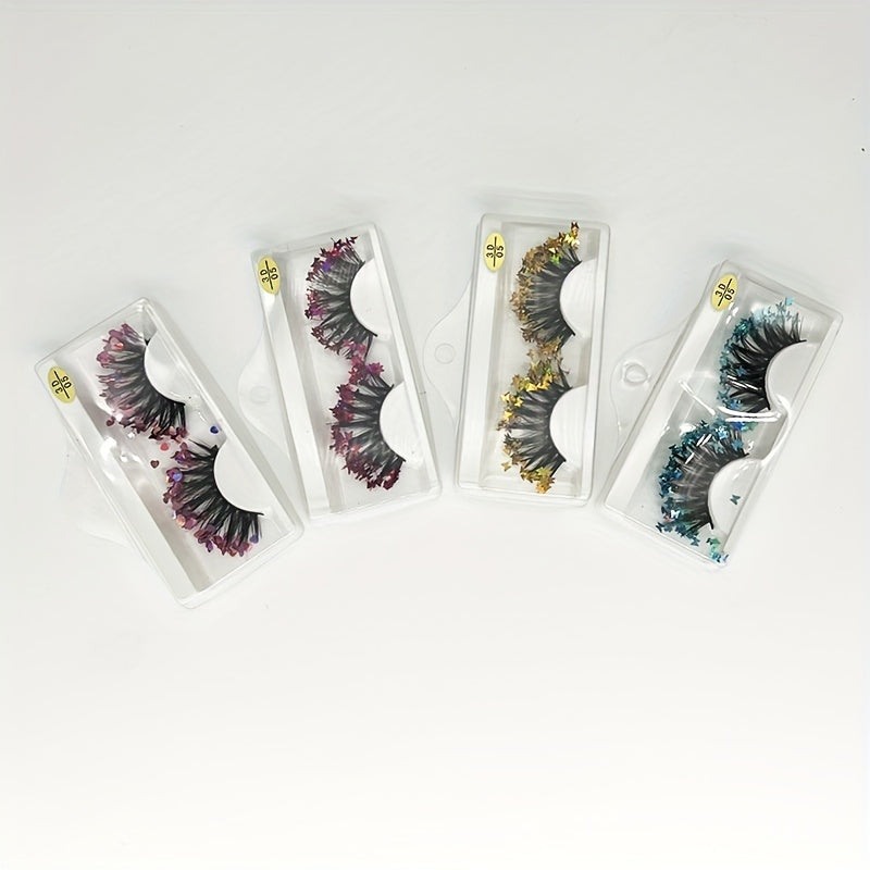 Glitter Sequin False Eyelashes Fluffy Volume Lashes Stage Makeup