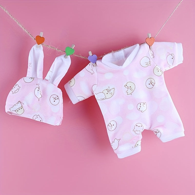 Pink Rabbit Princess Dress for 12 Dolls with Hat & Accessories
