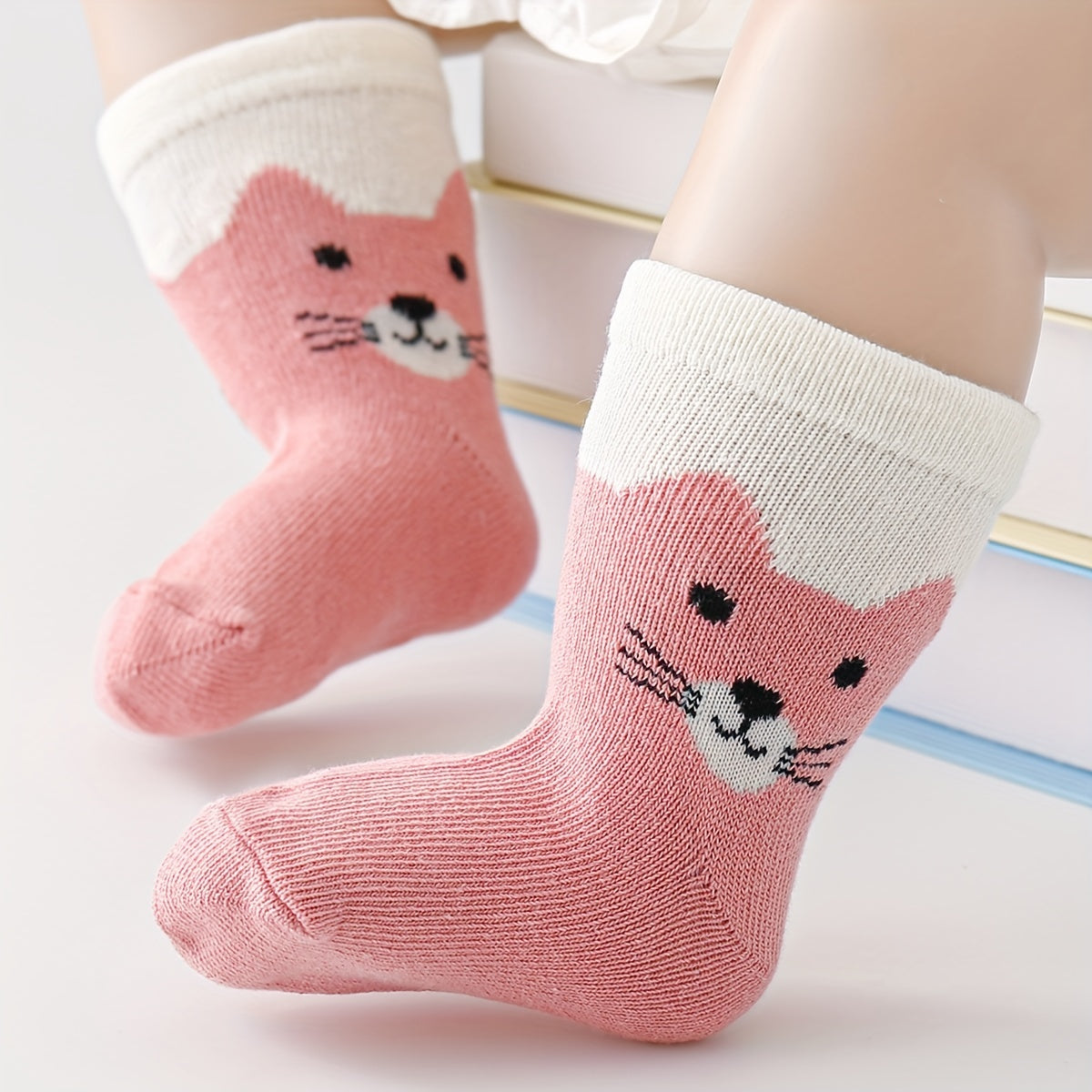 Cat Footprint Striped Tube Socks - Boys and Girls Accessories