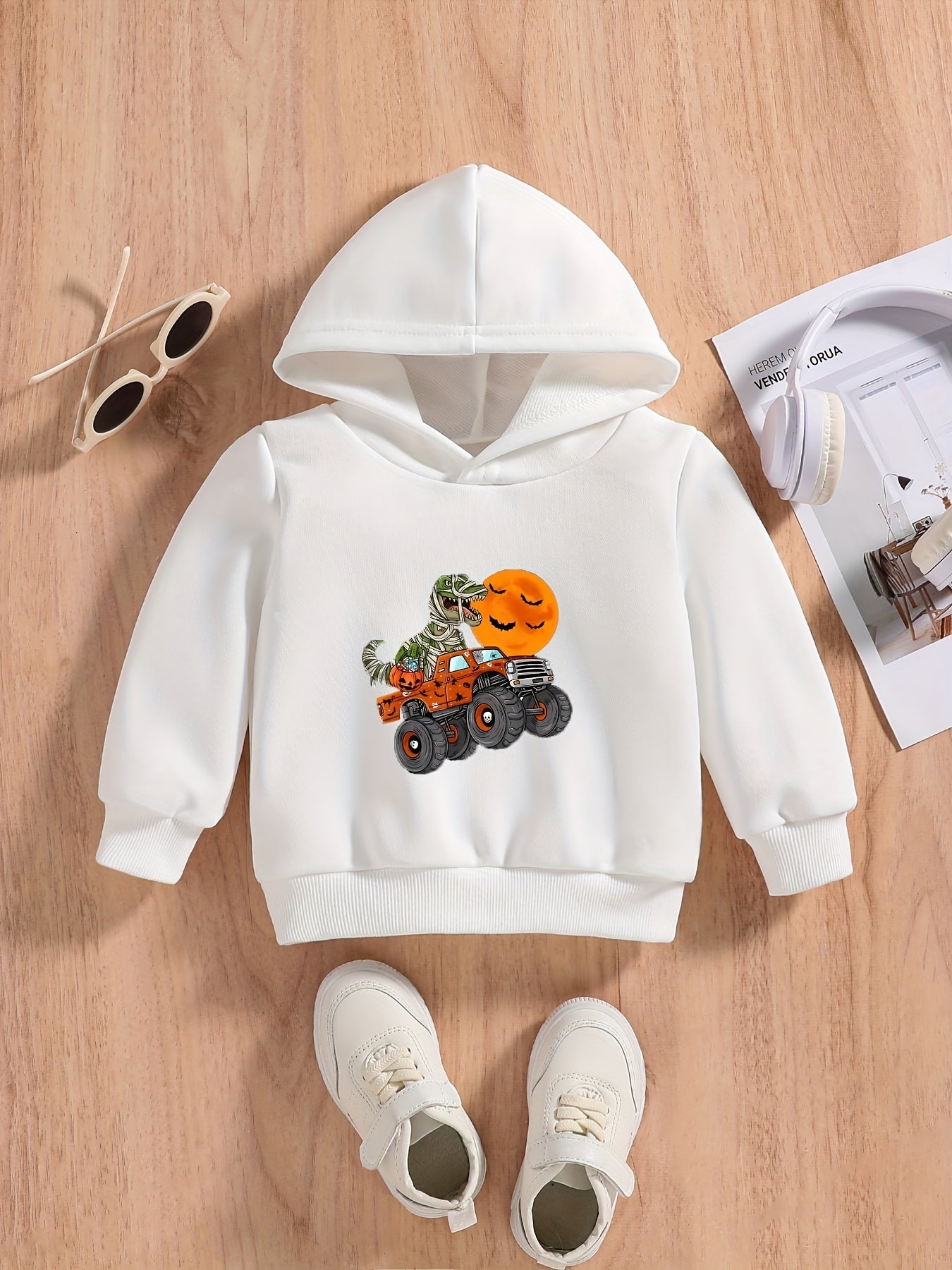 Halloween Dinosaur Baby Boys Hooded Sweatshirt