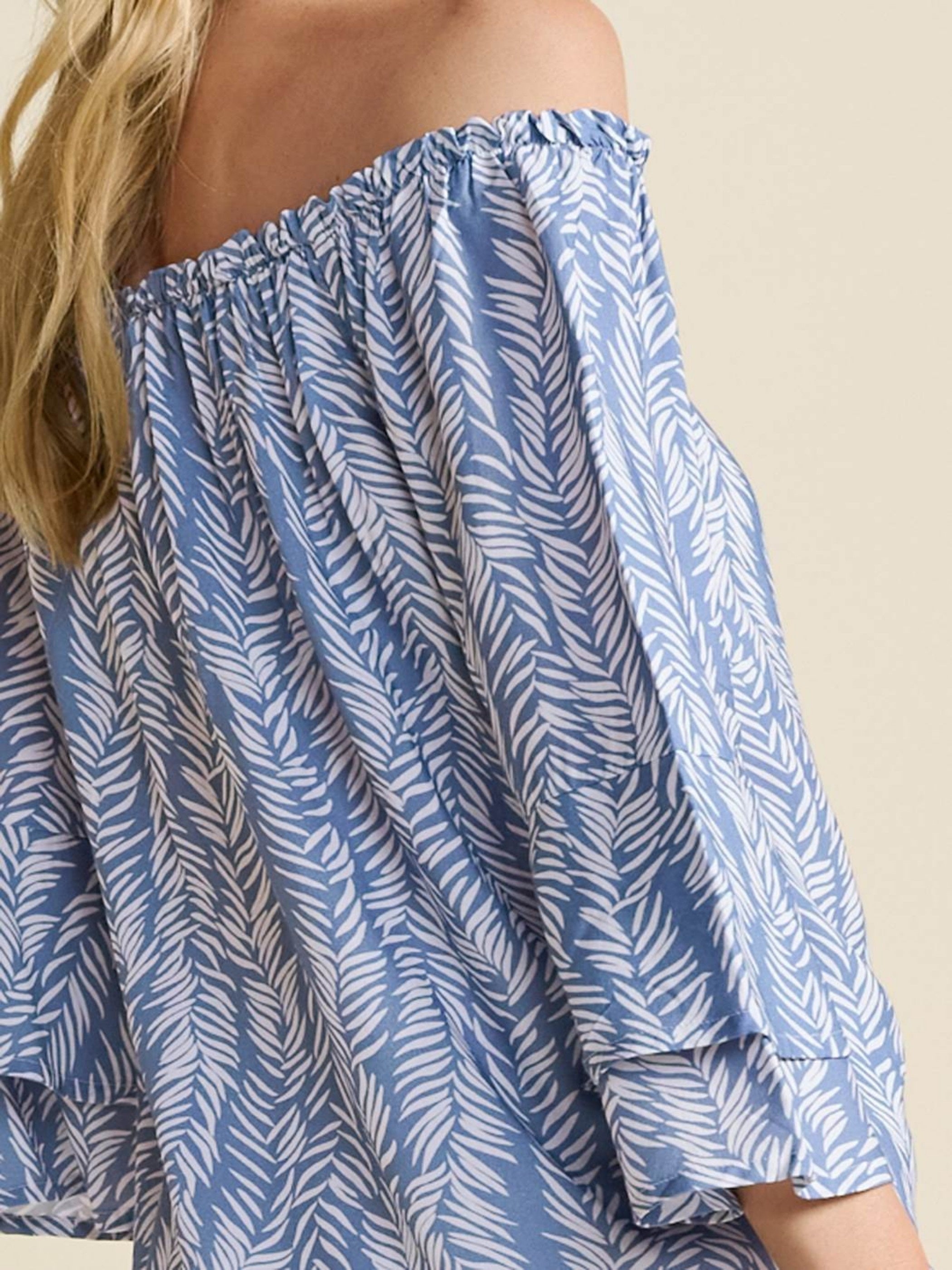 Off Shoulder Blouse Layered Flare Sleeve Spring Summer