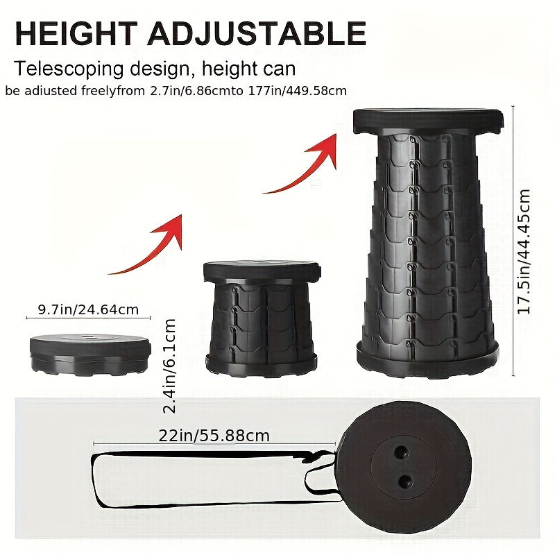 Adjustable Folding Stool for Camping Fishing Outdoor Activities