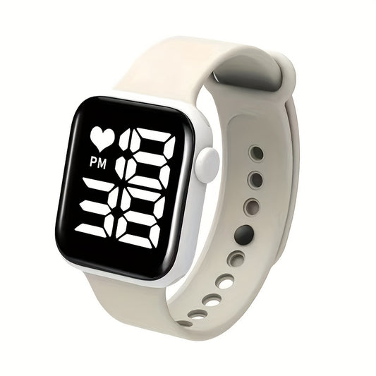 Kids Glow Square Electronic Watch with Silicone Strap