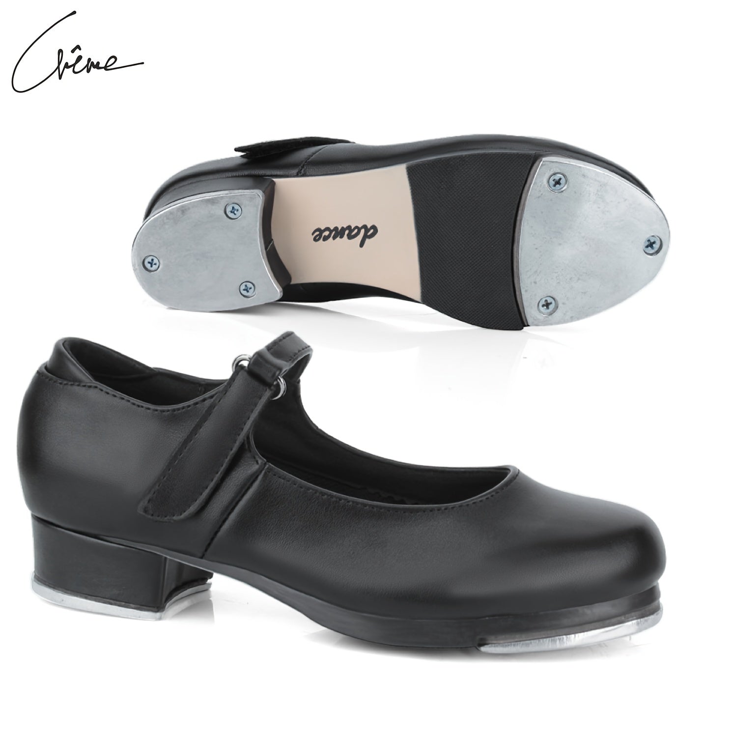 Girls Non Slip Jazz Tap Dance Shoes with Hook and Loop Fastener