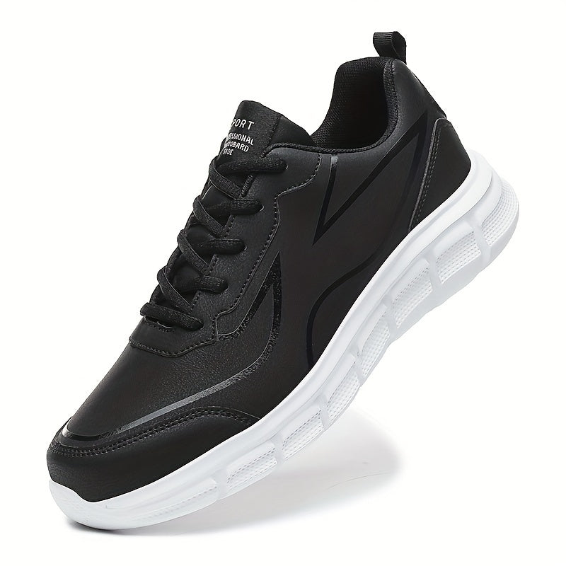 PLUS SIZE Men's Solid Running Shoes Comfy Non Slip Lace Up Sneakers