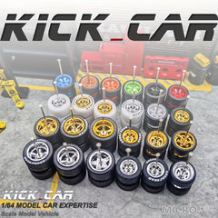 1:64 Scale Modified Silver Series Wheel Hub with Rubber Tire