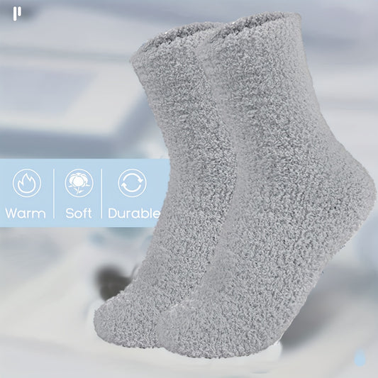 7 Pairs Winter Cozy Slipper Socks with Gripper for Women
