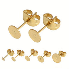 50 Pcs Stainless Steel Post Earring Studs for DIY Jewelry Making