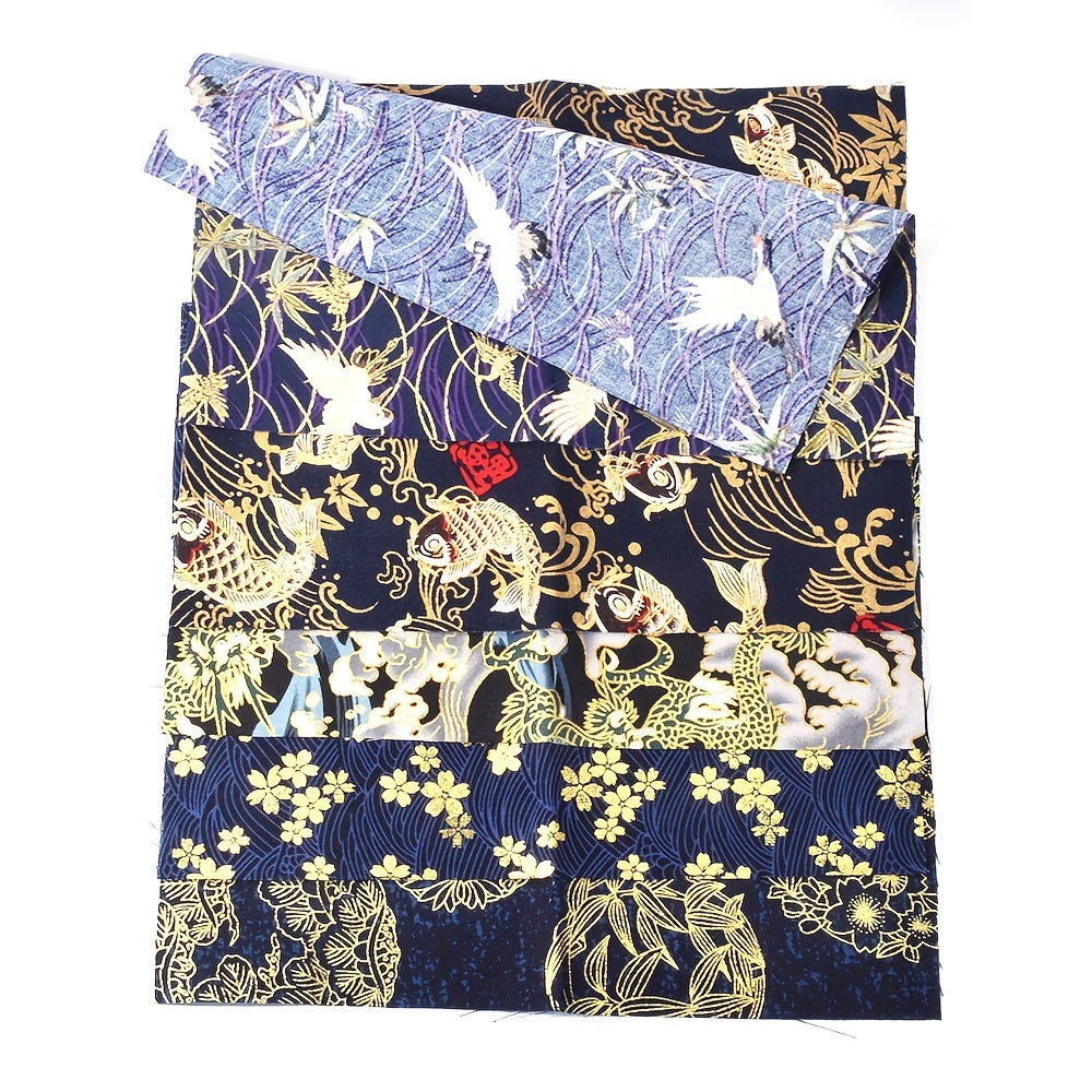 5pcs Japanese Cotton Fabric Bundle For Patchwork Sewing Dolls Bags