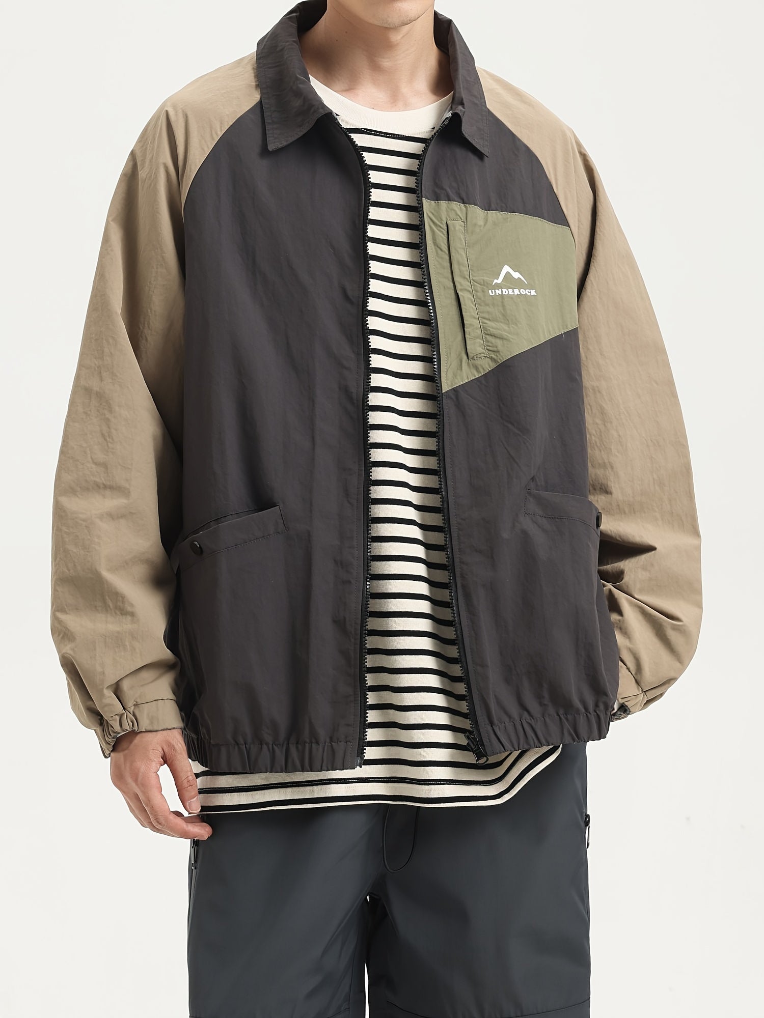 Men's Reversible Jackets Windproof Waterproof Casual Jacket