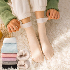 6 Pairs Plush Lined Socks for Women