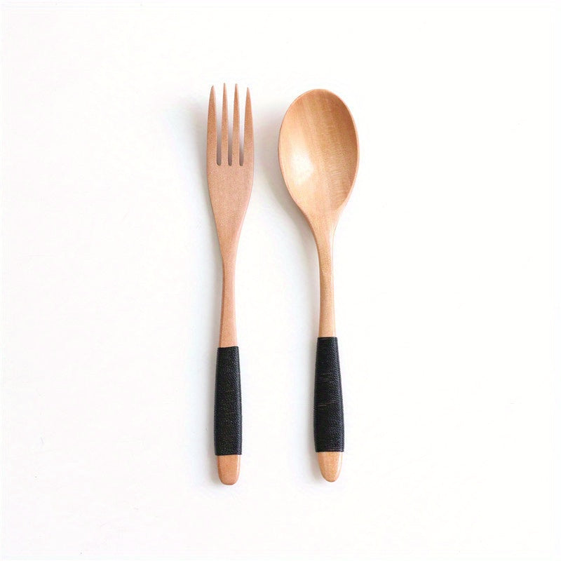 2pcs Wooden Cutlery Set for Dinnerware and Tableware
