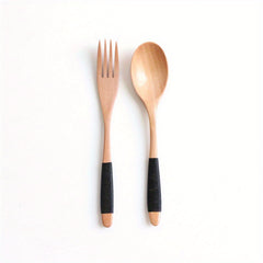 2pcs Wooden Cutlery Set for Dinnerware and Tableware