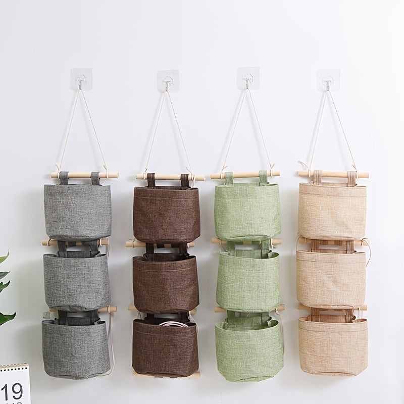 Wall Mounted Storage Bags Grid Detachable Storage Small Cloth Pockets