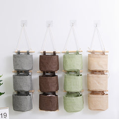 Wall Mounted Storage Bags Grid Detachable Storage Small Cloth Pockets