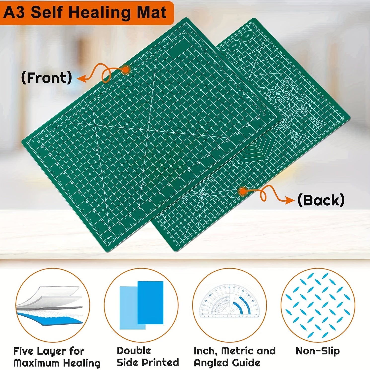 A3 Self Healing Rotary Cutting Mat 5 Ply Craft Cutting Board