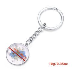 Irregular Dried Flower Keychains Women Bag Pendant Keyrings Car Keyholder