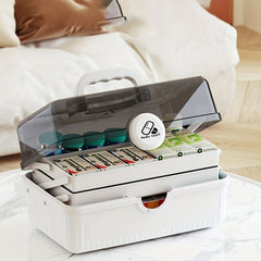 Large Plastic Storage Case w/ 3-layer Tray & Tool Suit