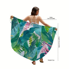 Leaf Printed Beach Towel Soft Sunscreen Beach Wrap Towel