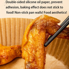 50pcs High Temp Air Fryer Liner Paper For Absorption - Disposable Baking Pads