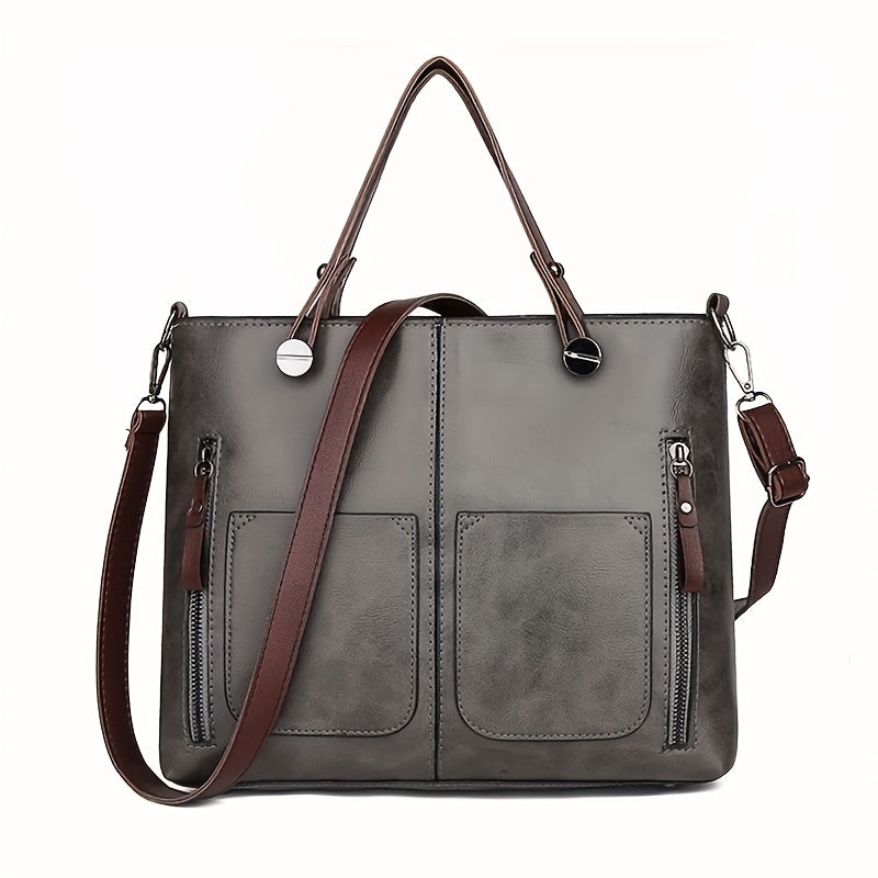 Vintage Large Capacity Square Shoulder Bag for Women